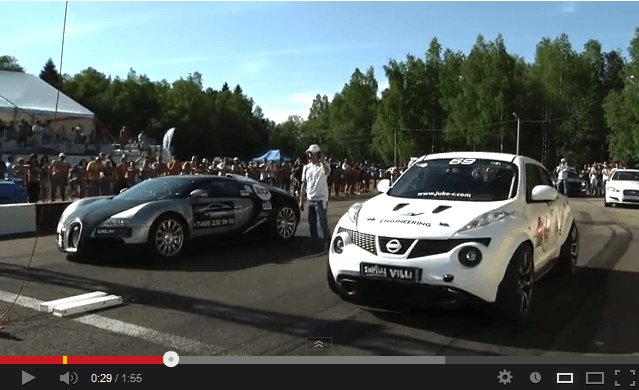 Nissan Juke R VS Bugatti Veyron