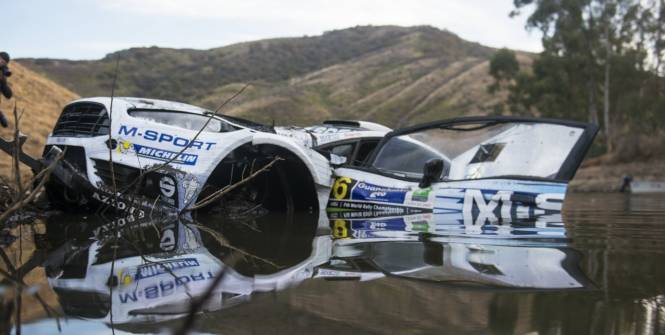 Rallye du Mexique 2015 : Ott Tanak finit dans le lac !